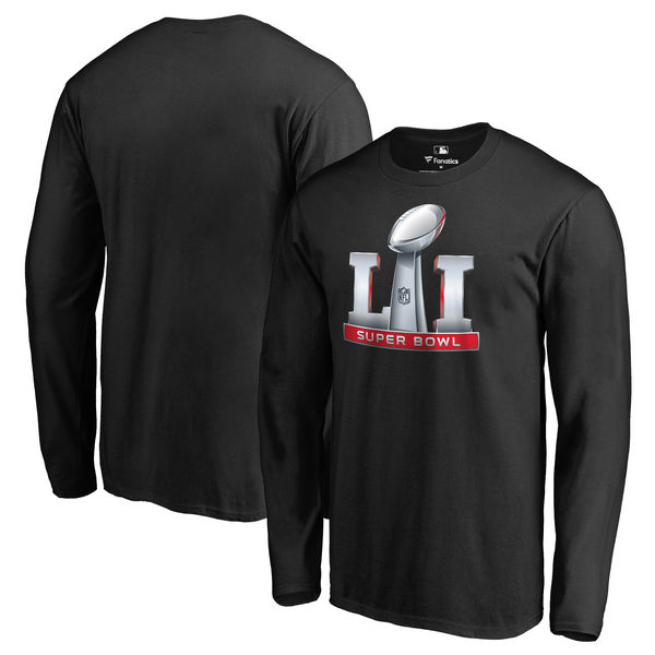 Pro Line by Fanatics Branded Super Bowl LI Logo Big & Tall Long Sleeve T-Shirt - Black